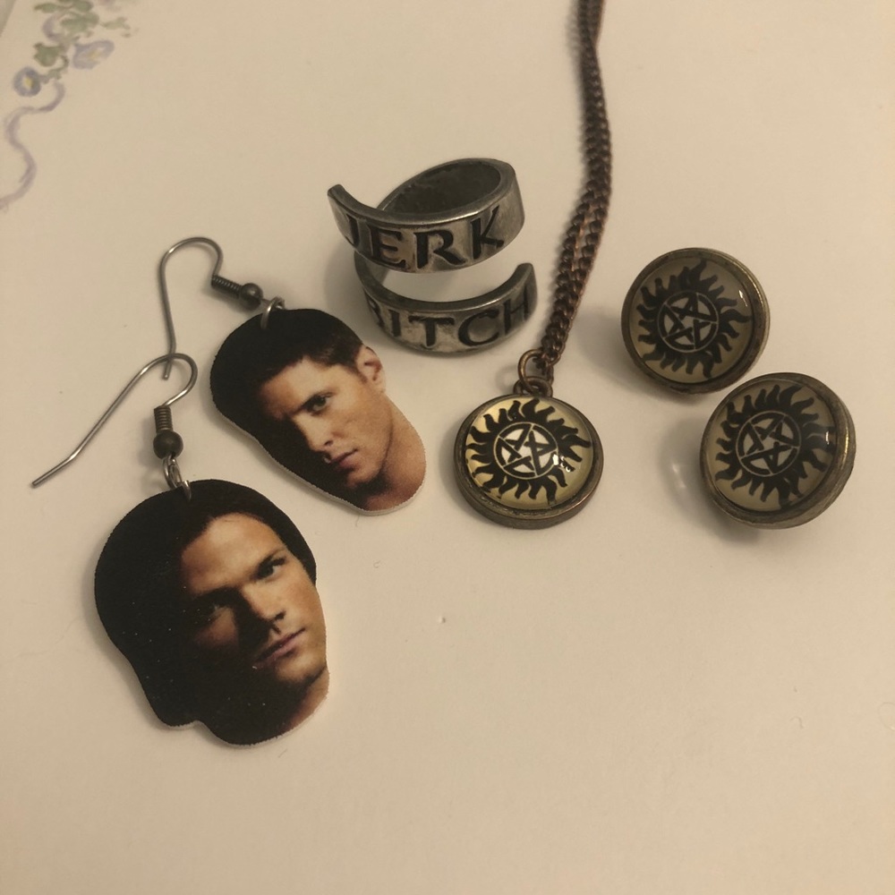 BUNDLE Supernatural earrings, ring, and necklace